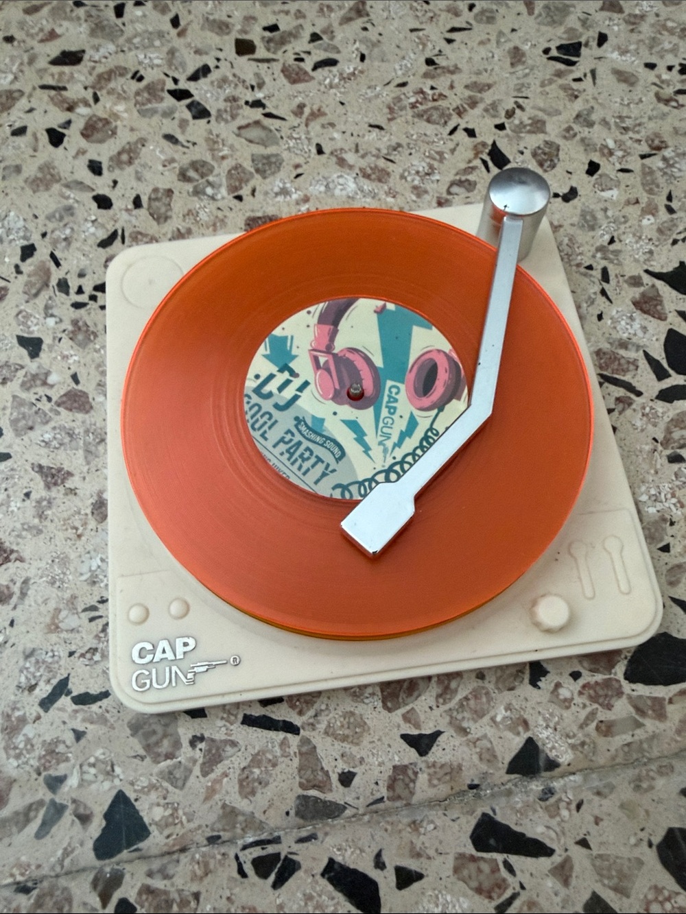 Cap Gun Orange Vinyl Record Player Coasters 6 pieces